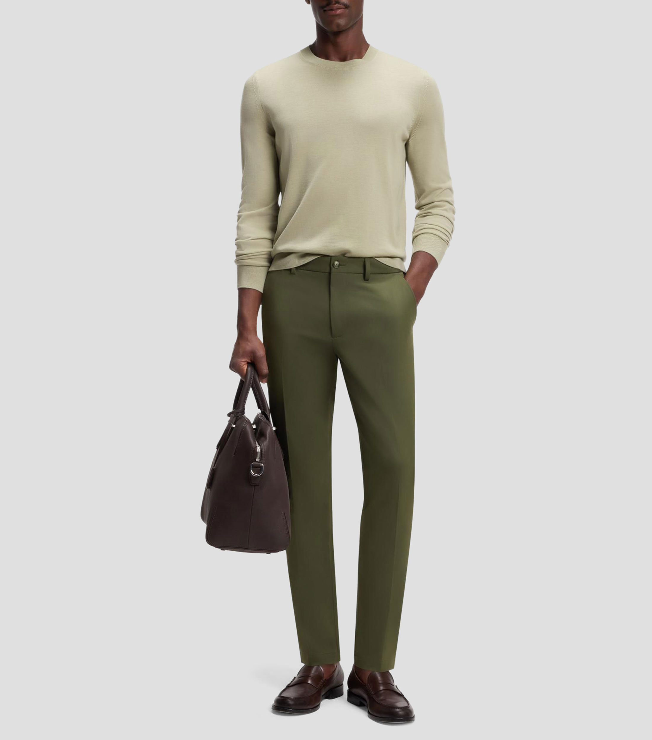 Pantalón slim en tejido multielástico Hombre